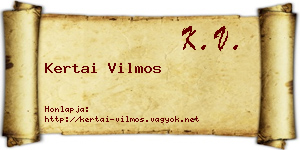 Kertai Vilmos névjegykártya